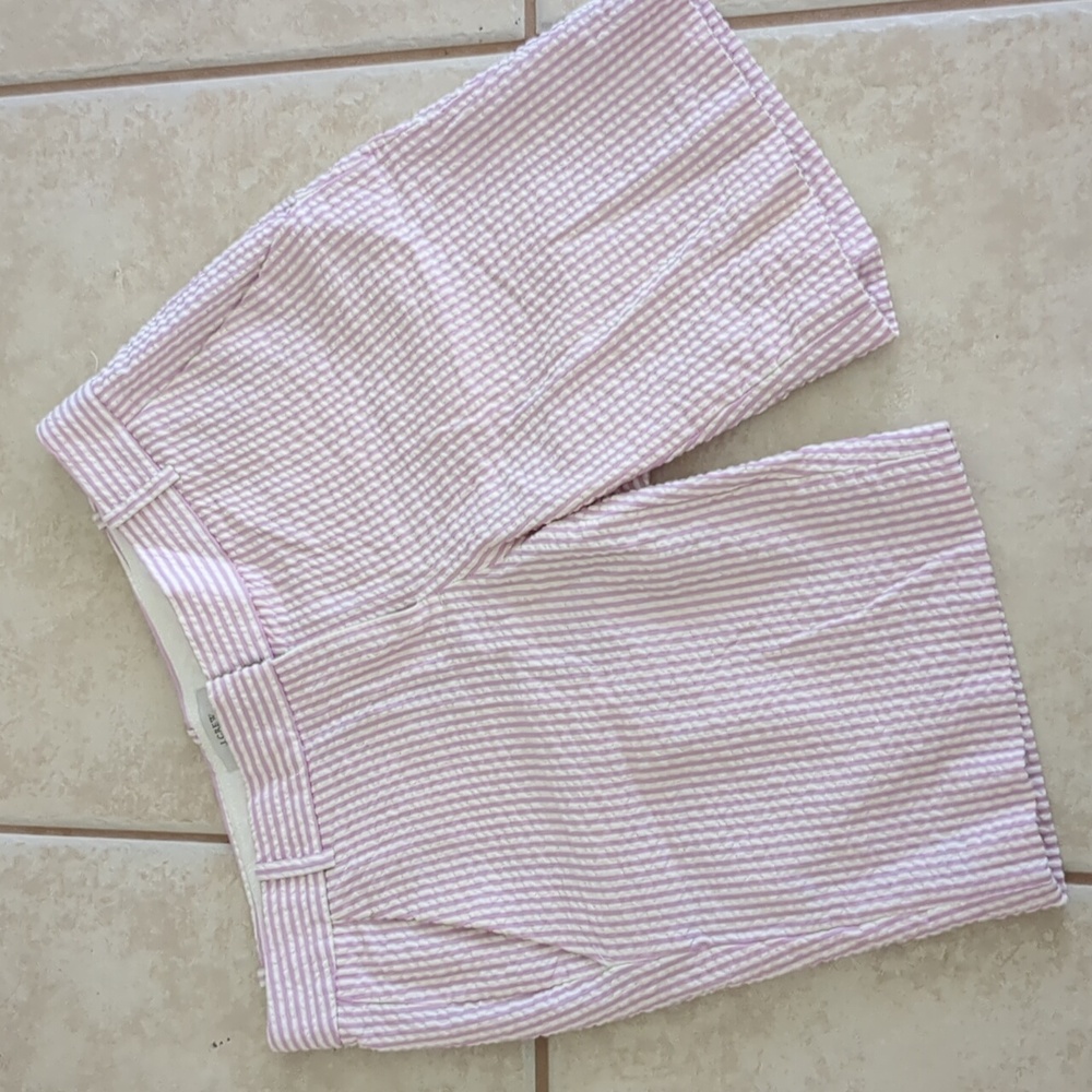 J. Crew Pink Seersucker Striped Shorts Size 0